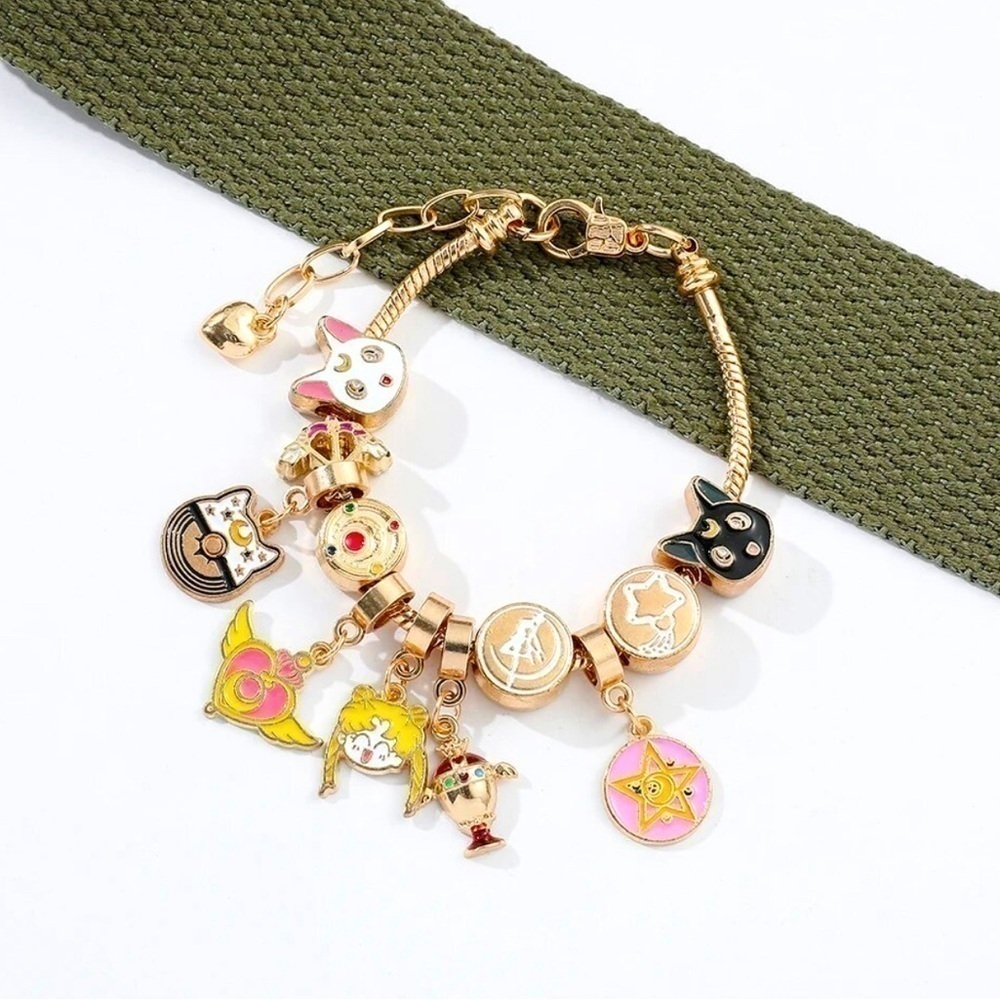 Gold Plated Sailor Moon Themed Bracelet - Picture 3 of 5